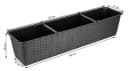 BigDean Blumenkasten 3er Set mit Untersetzer Rattan-Optik Bild 5