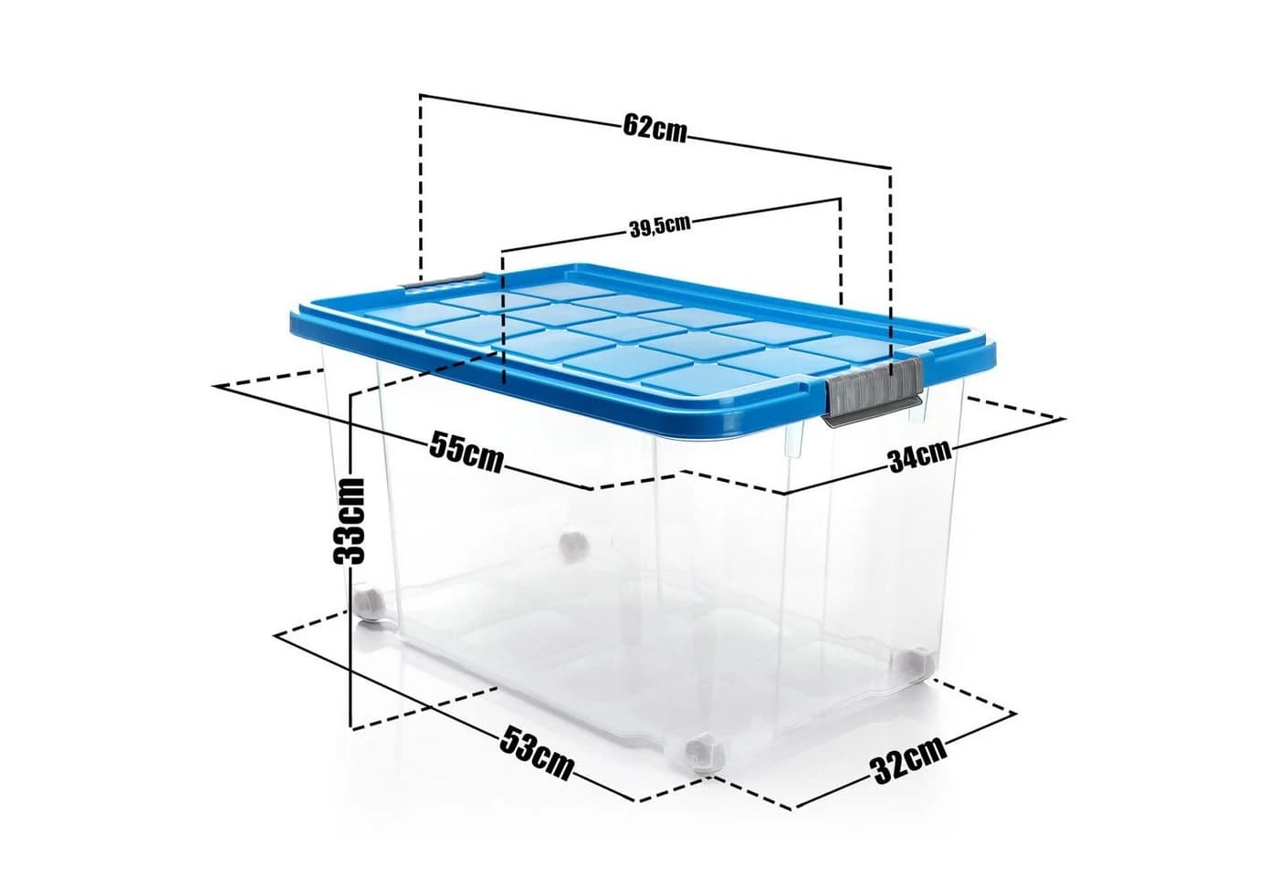 Azurblaue Aufbewahrungsbox 60x60x60 cm - Bild 3