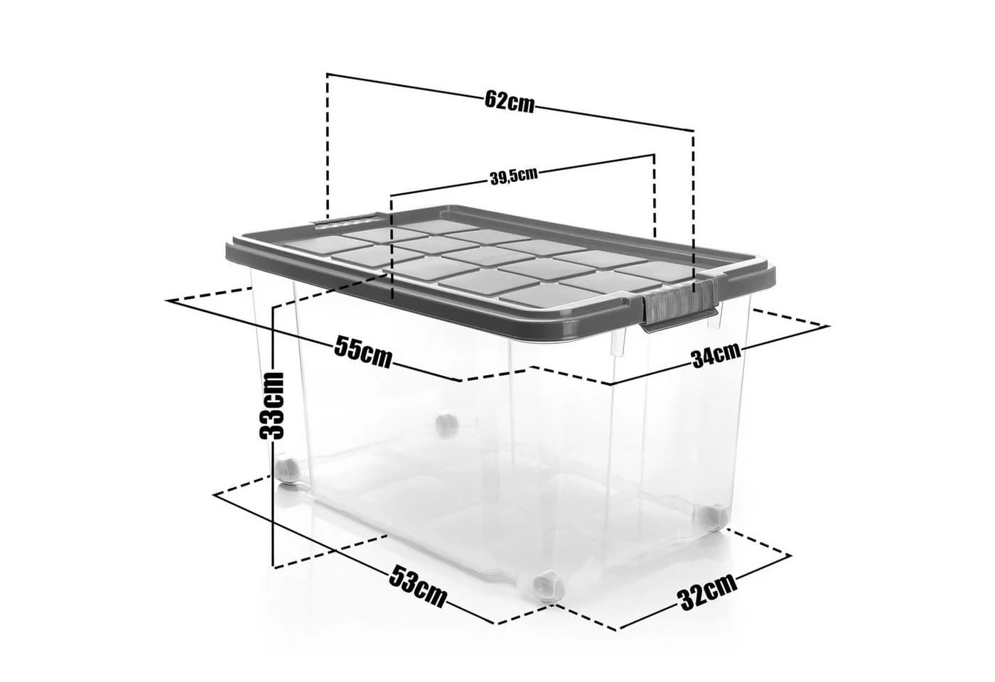 BigDean Aufbewahrungsbox 4x 60 L Kunststoff Stapelbox - Bild 3