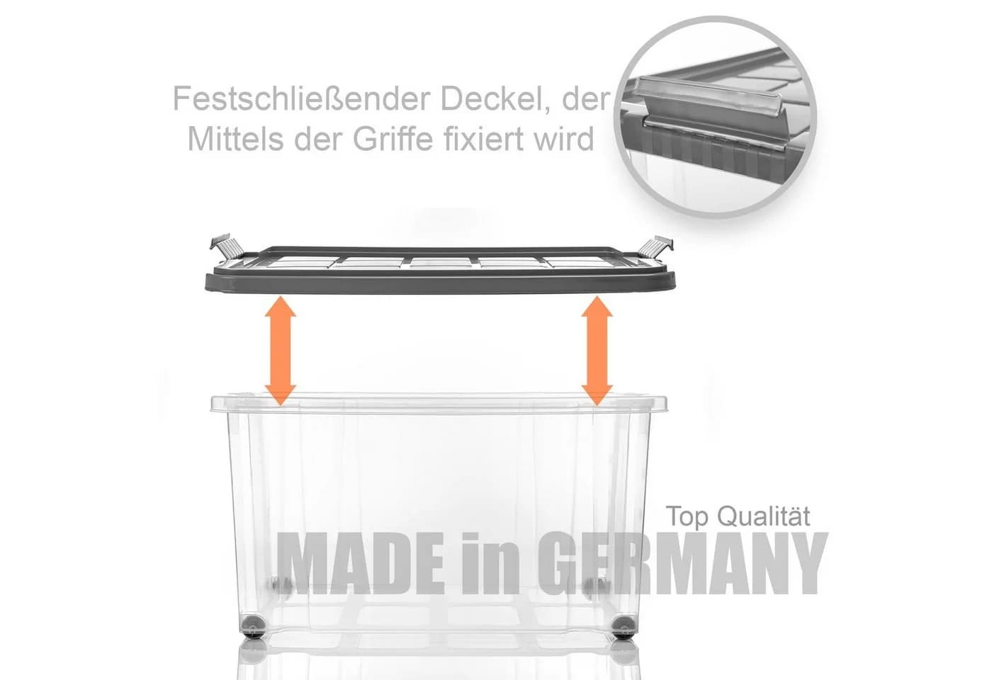 BigDean Aufbewahrungsbox 4x 60 L Kunststoff Stapelbox - Bild 5