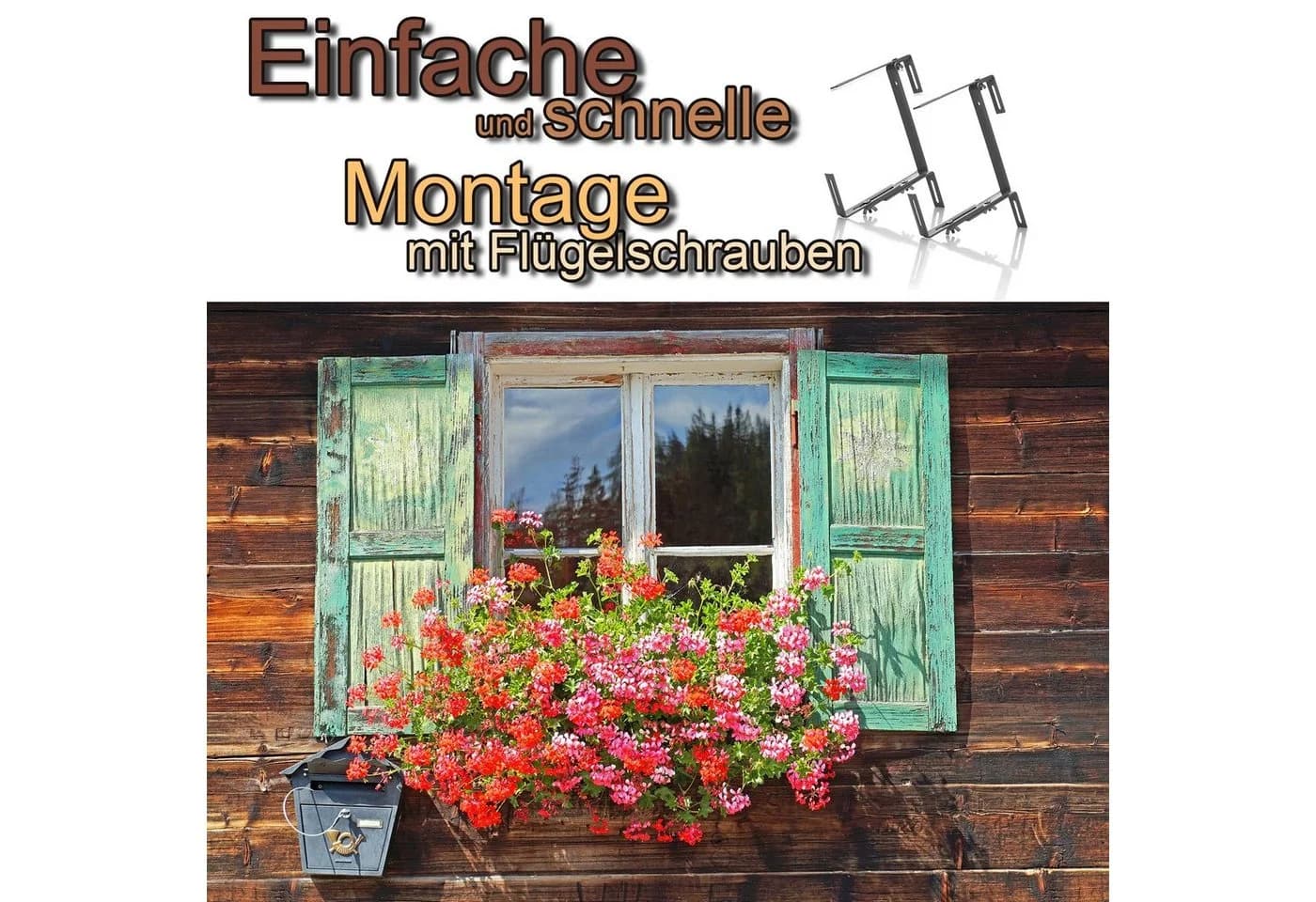 BigDean Blumenkastenhalterung 4 Stück Anthrazit Balkon Geländer - Bild 3
