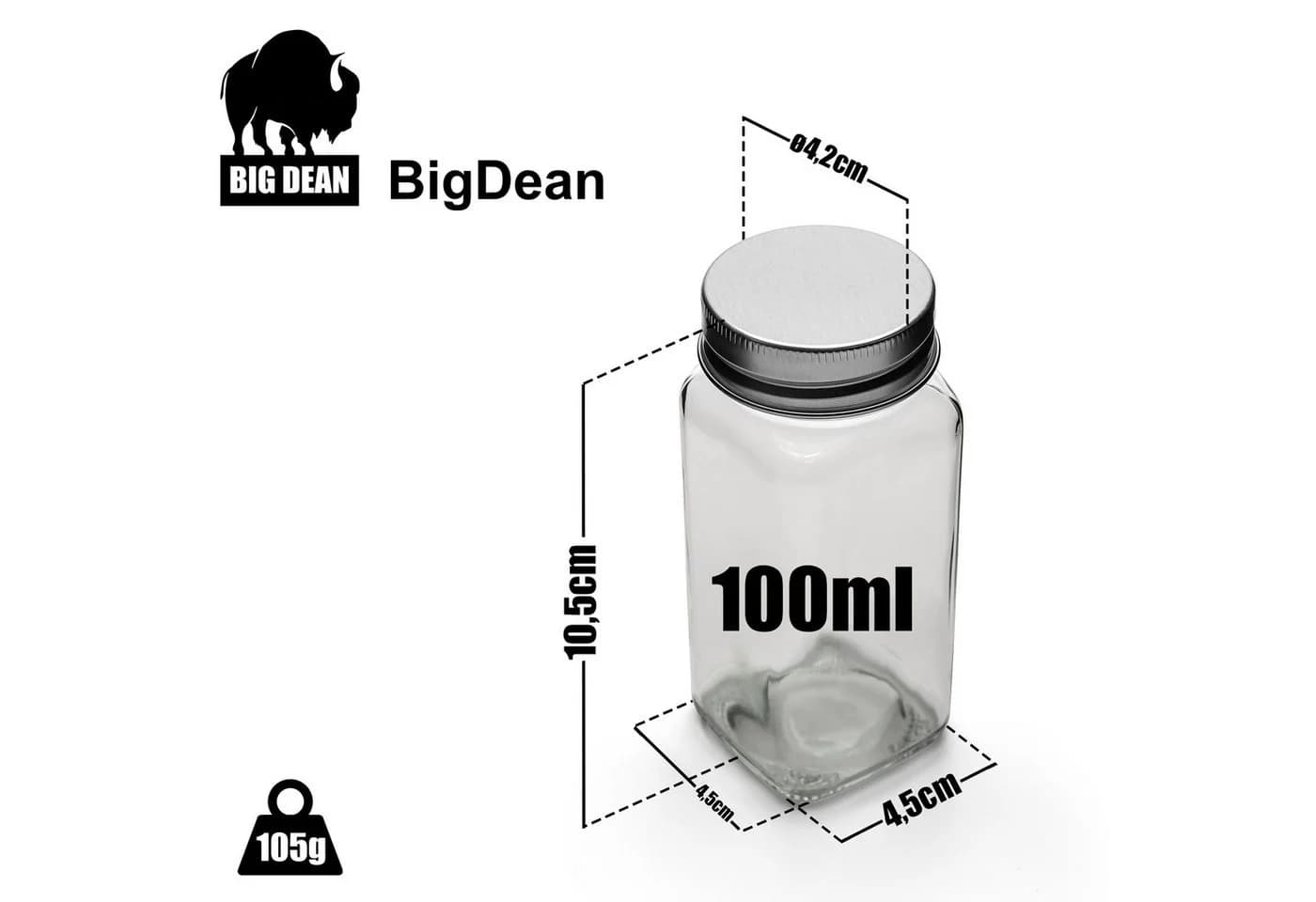 BigDean Gewürzbehälter 12er Set Glas Luftdicht Eckig - Bild 3