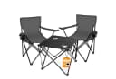 BigDean Campingstuhl Set 2 Stühle + Tisch Dunkelgrau Faltbar Wetterfest Bild 2
