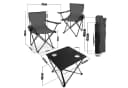 BigDean Campingstuhl Set 2 Stühle + Tisch Dunkelgrau Faltbar Wetterfest Bild 3