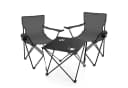 BigDean Campingstuhl Set 2 Stühle + Tisch Dunkelgrau Faltbar Wetterfest Bild 5
