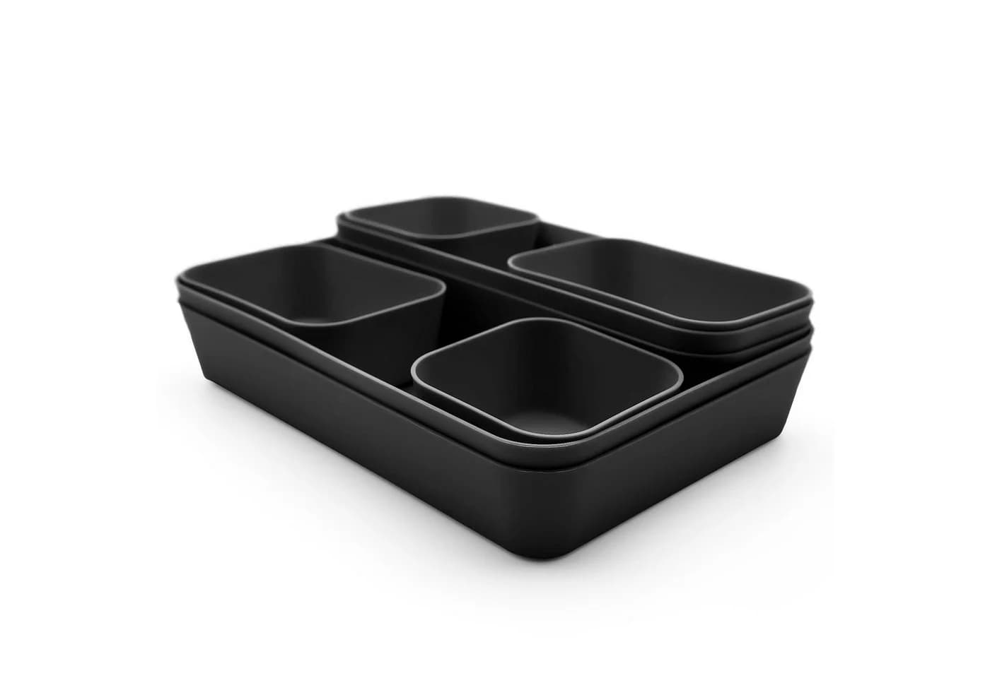 BigDean Schubladen Organizer 8-tlg. Schwarz PP-Kunststoff Set - Bild 2