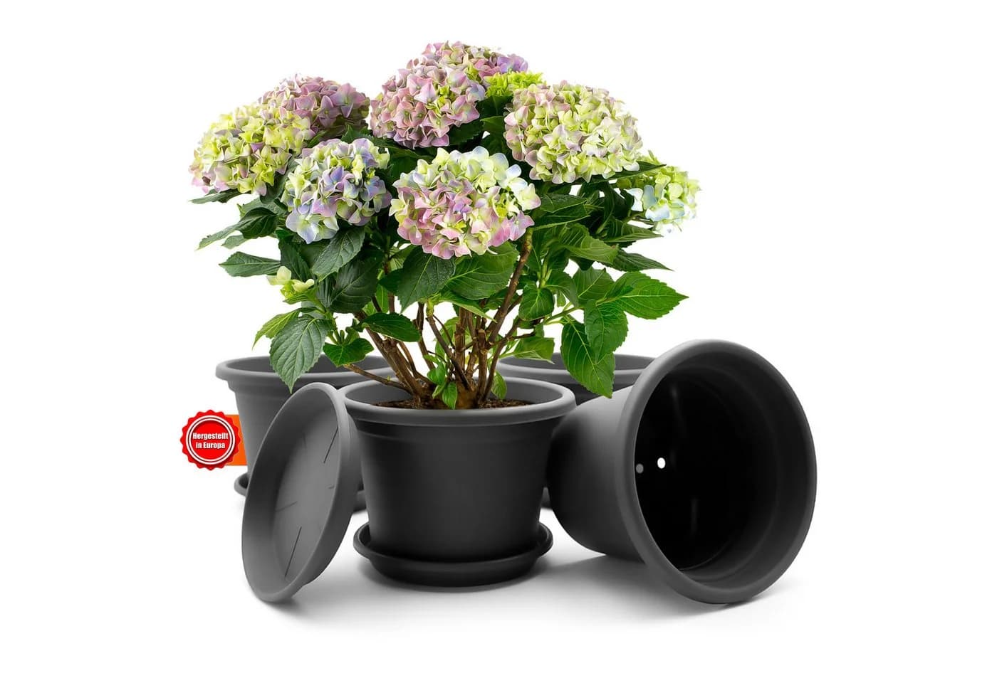 BigDean Blumentopf 4 Stück Anthrazit - Bild 2