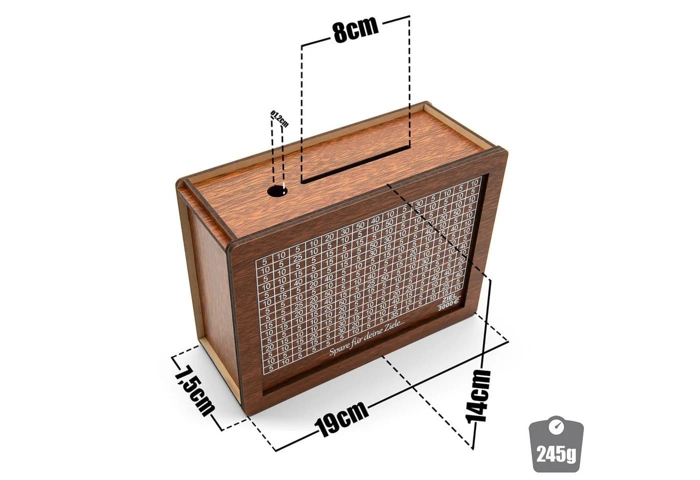 BigDean Spardose Holz 3000€ Sparbox - Bild 3