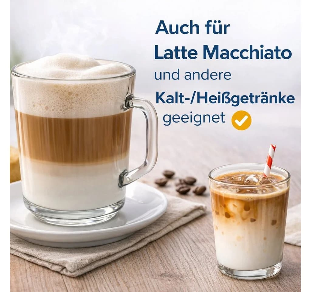 BigDean Latte-Macchiato-Gläser 6-tlg. mit Henkel 230 ml Glas transparent