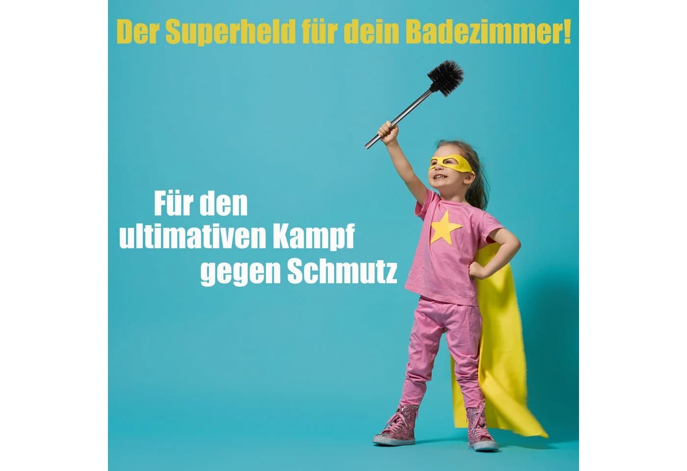 BigDean WC-Reinigungsbürste 4-tlg. Schwarz Edelstahlgriff abnehmbar