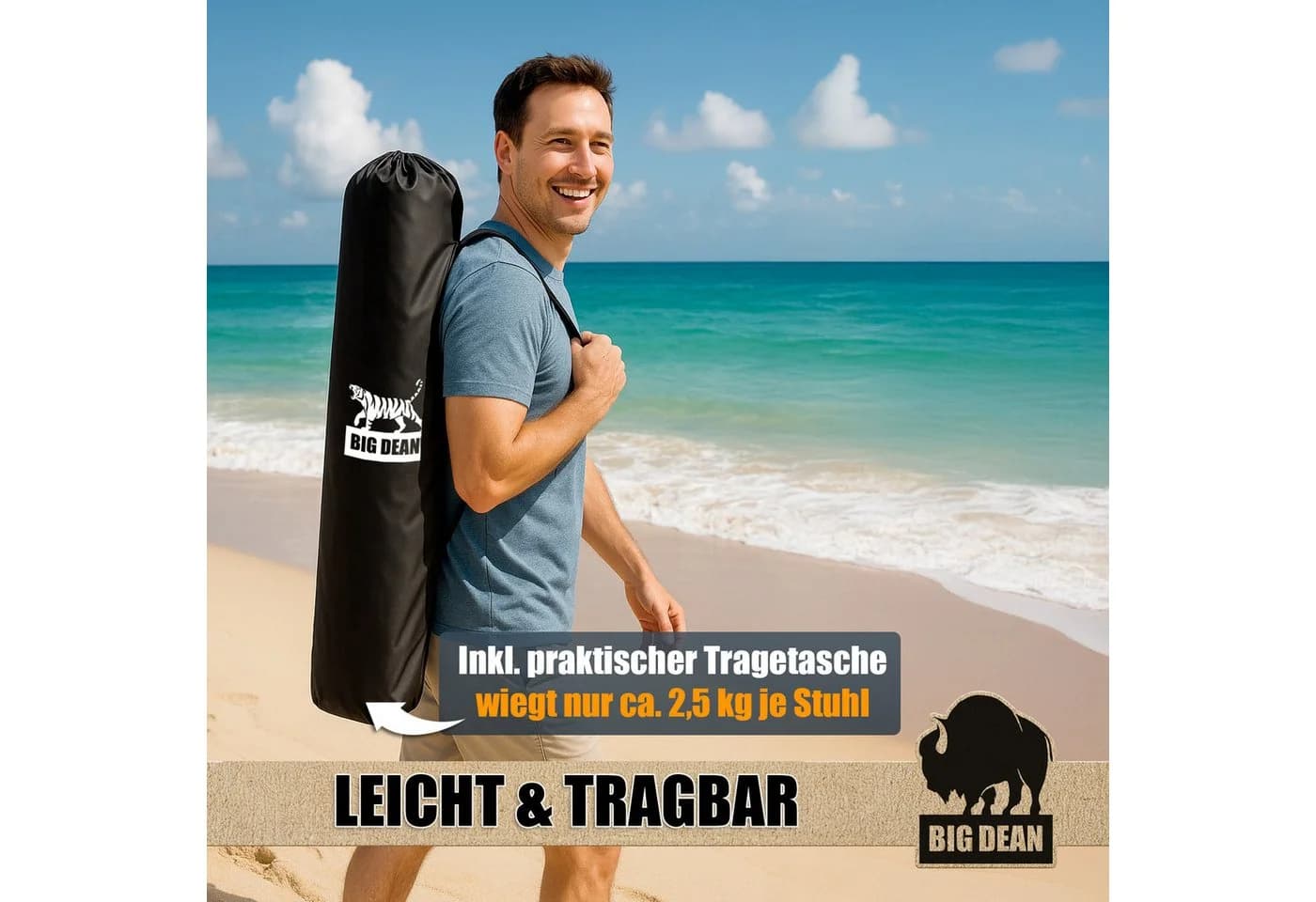 BigDean Campingstuhl 2er Set Extra Hohe Lehne - Bild 4