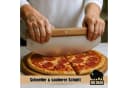 BigDean Pizzaschneider 32cm Edelstahlklinge Wellenschliff Holzgriff Bild 5