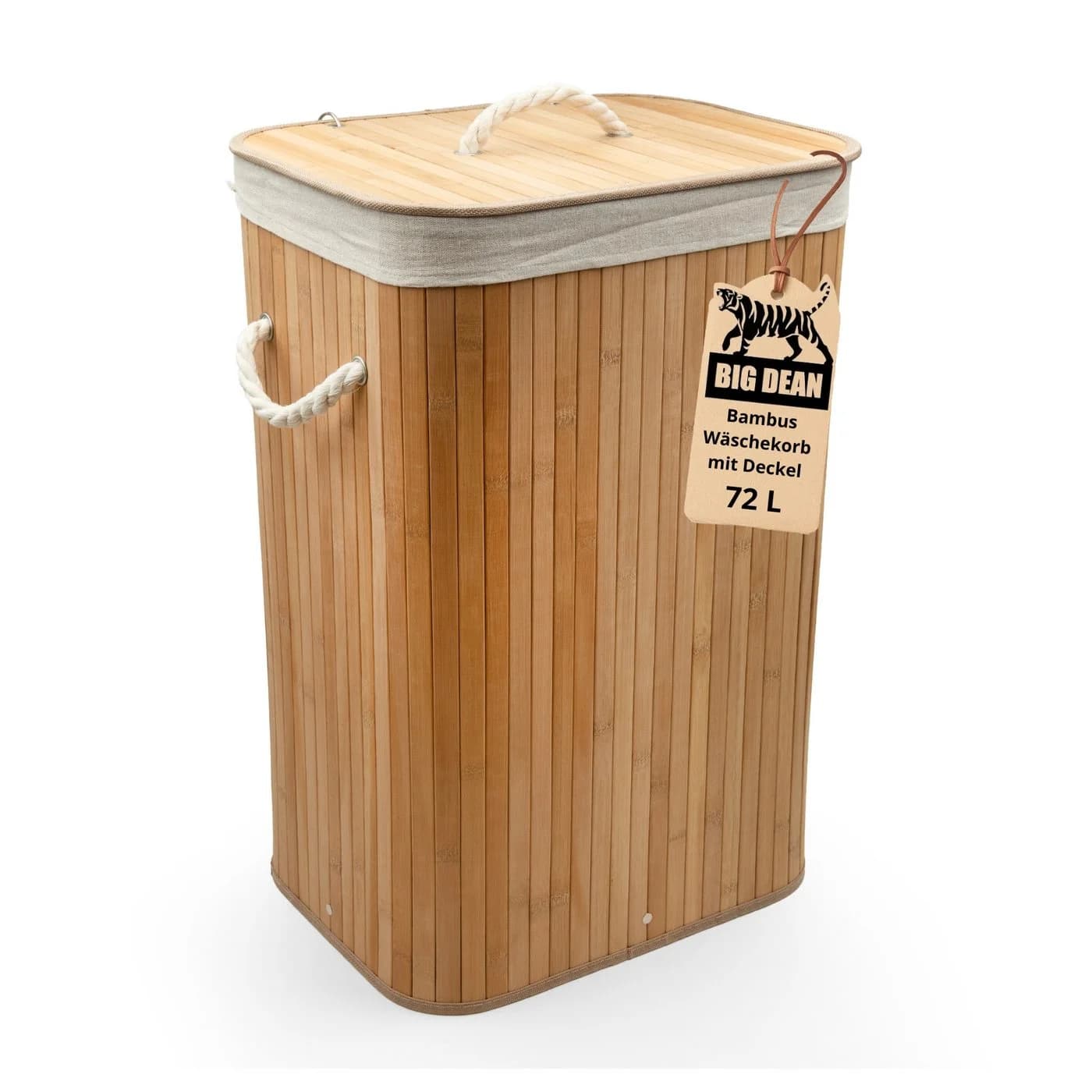 BigDean Wäschebox Bambus 72L Wäschesammler - Bild 2