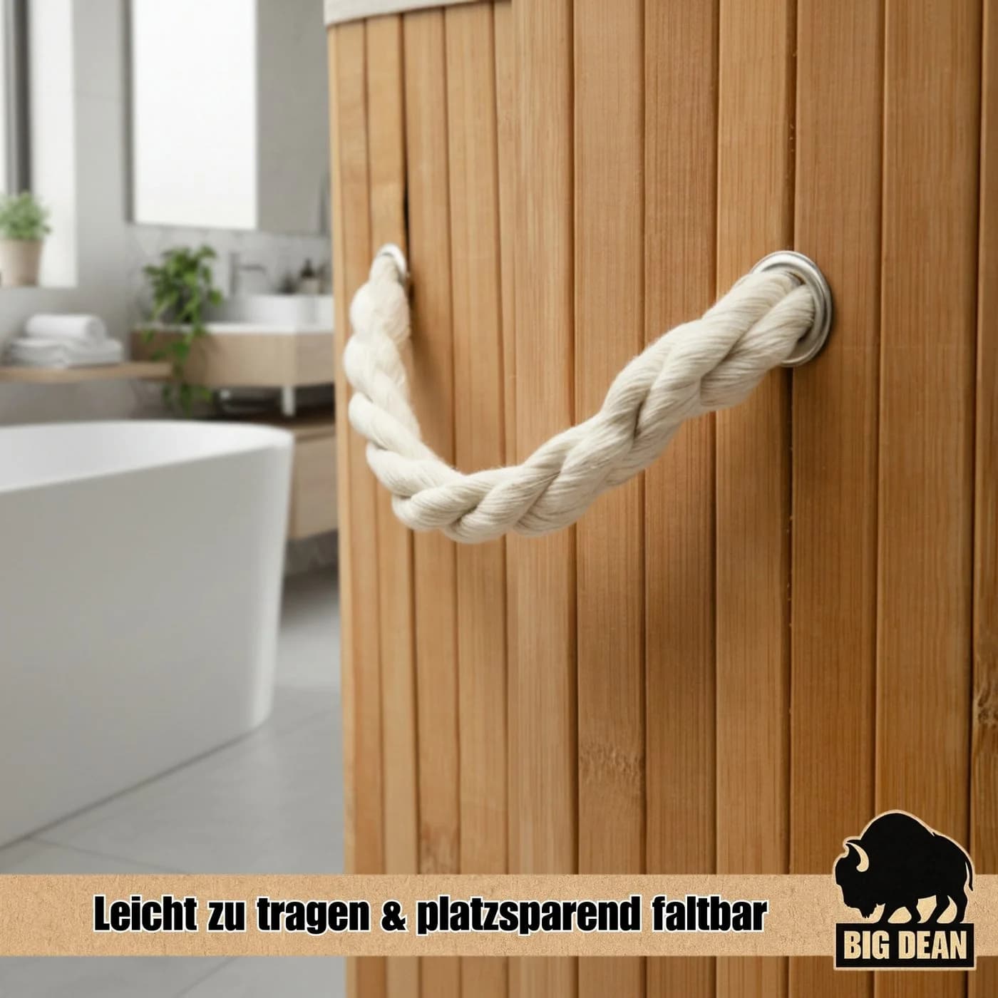 BigDean Wäschebox Bambus 72L Wäschesammler - Bild 5