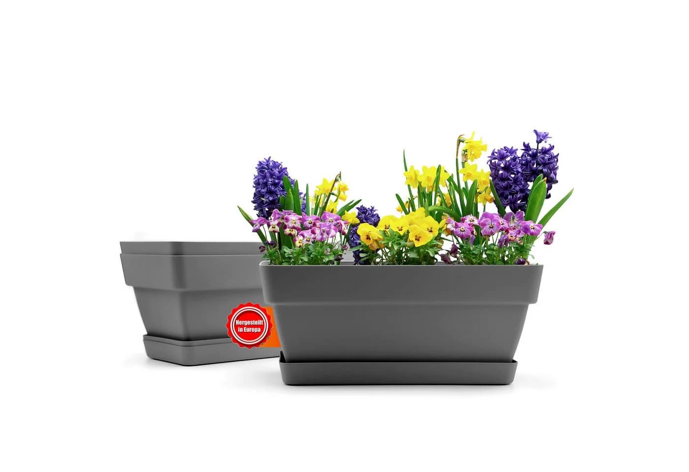BigDean Blumenkasten 3er Set Anthrazit Bruchfester Kunststoff - Bild 2
