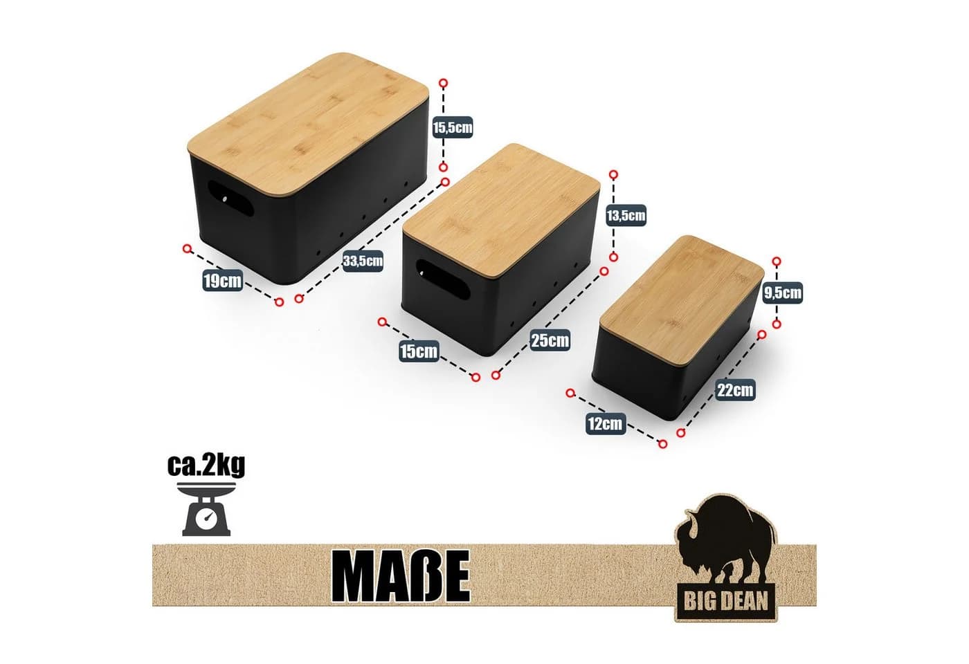 BigDean Kartoffelkiste 3er Set Kartoffel Aufbewahrungsbox für Kartoffel, Zwiebel & Knoblauch - Bild 3