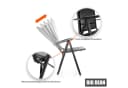 BigDean Klappbarer Gartenstuhl 2er Set 7-fach verstellbar Dunkelgrau-Schwarz Bild 4