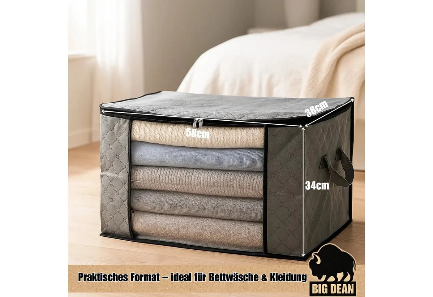 BigDean Aufbewahrungstasche 6-tlg. 90L Grau/Schwarz - Bild 3