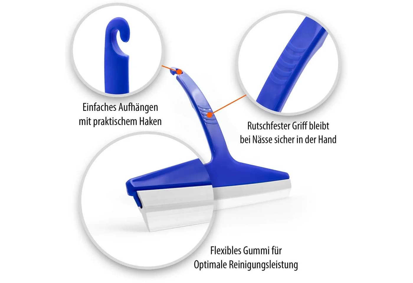 BigDean Duschabzieher Silikon 3 Stück Blau Streifenfreier Glanz - Bild 4