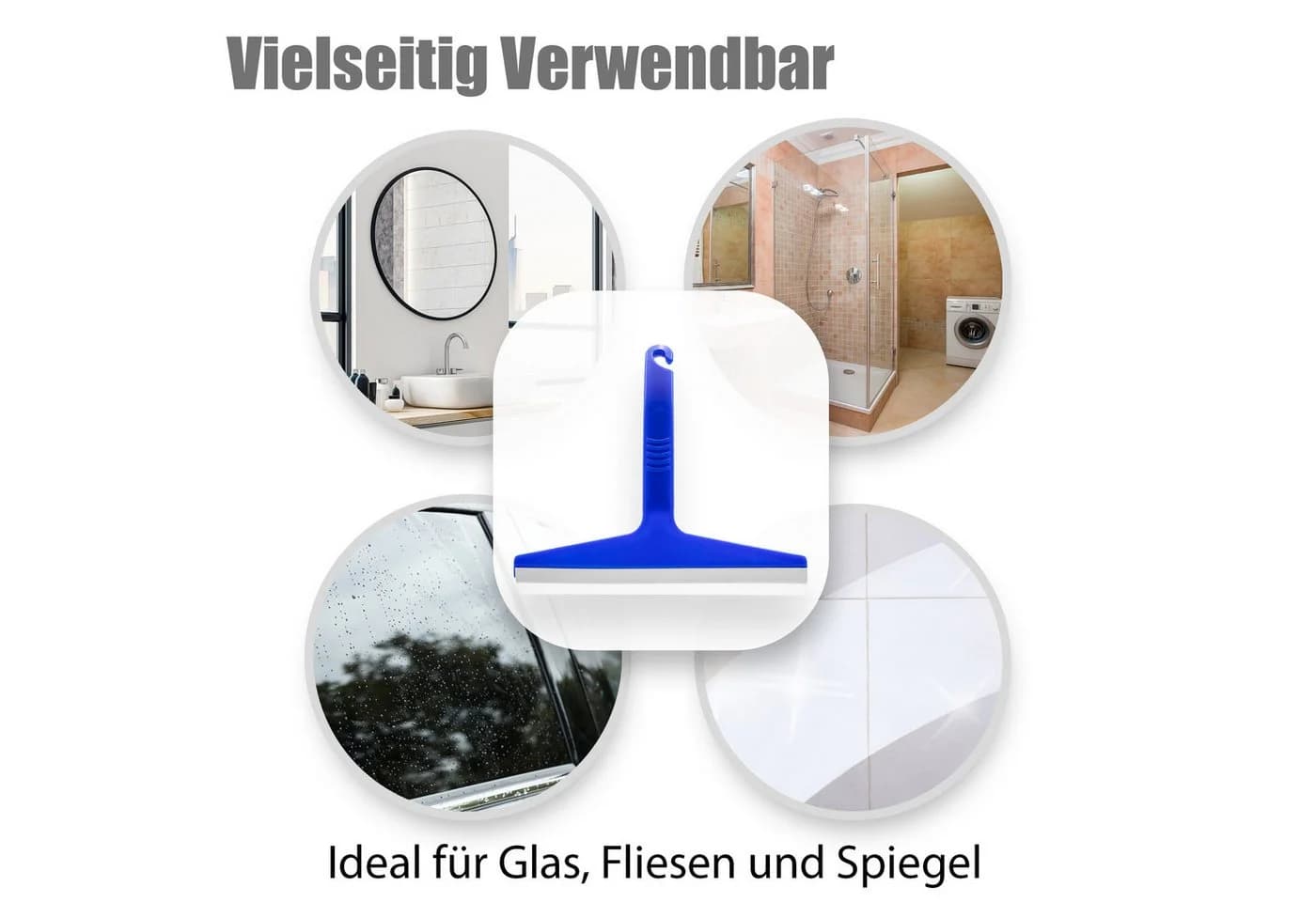 BigDean Duschabzieher Silikon 3 Stück Blau Streifenfreier Glanz - Bild 5