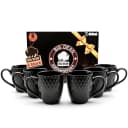 BigDean Kaffeetassen 6er Set 400ml Schwarz Matt Keramik Bild 2
