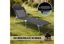 BigDean Gartenliege Sonnenliege Klappbar Mit Kopfkissen Extra Hoch Dunkelgrau 150 Kg Bild 1