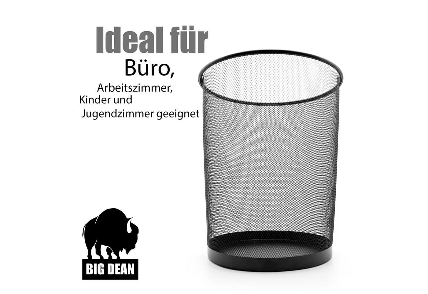 BigDean Papierkorb 2 Stück Mülleimer schwarz 20L Draht - Bild 4