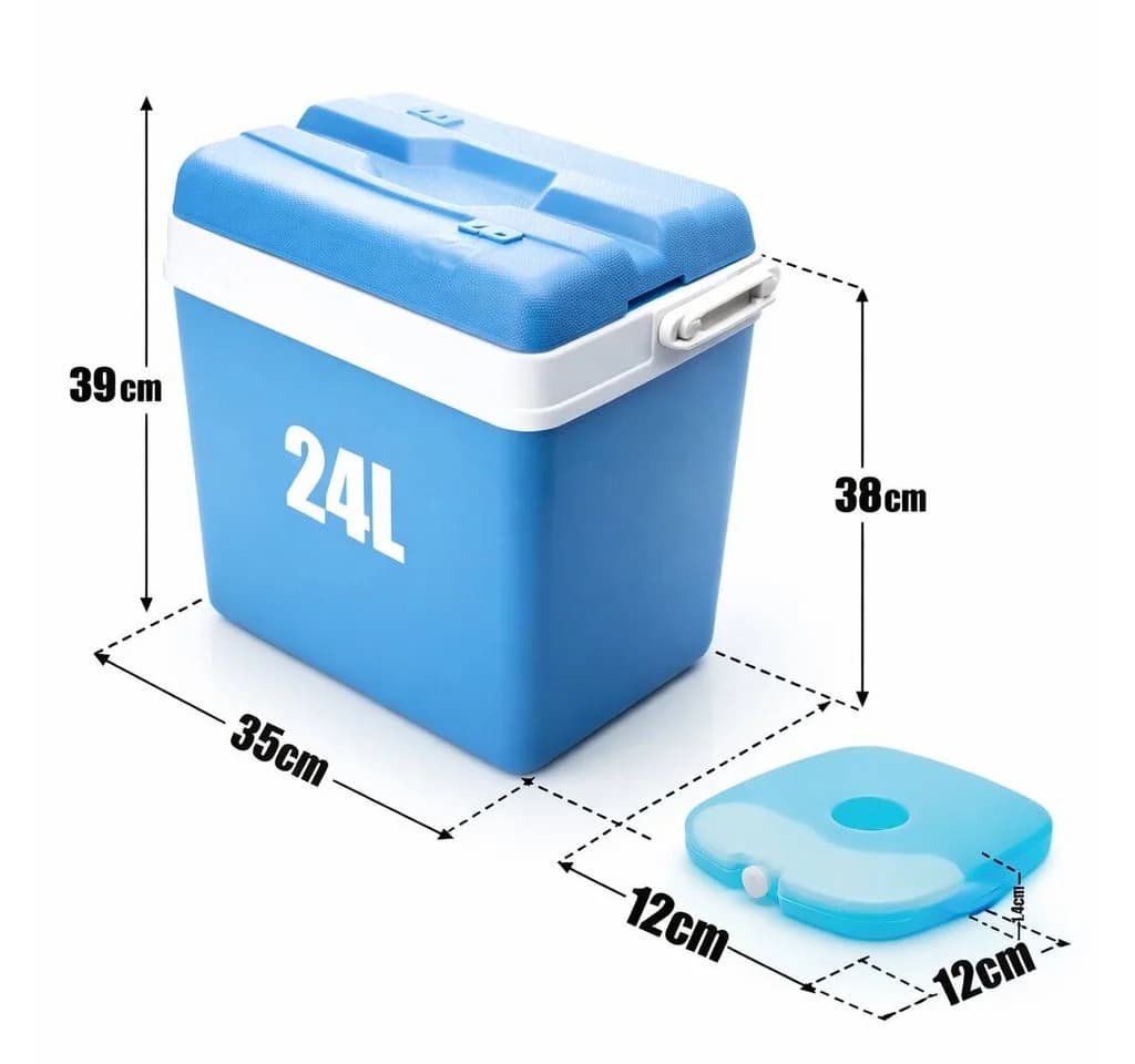 BigDean Kühlbox 24 Liter Set mit 6 Kühlakkus Blau/Weiß - Bild 3