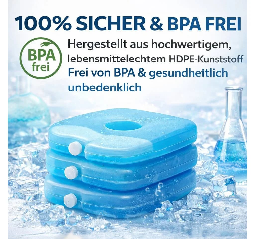 BigDean Kühlbox 24 Liter Set mit 6 Kühlakkus Blau/Weiß - Bild 5
