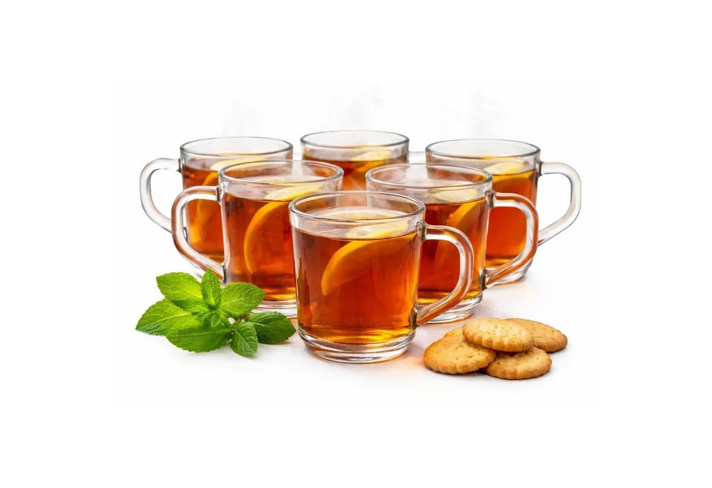 BigDean Teeglas Set 6-tlg. mit Henkel 230 ml Glas transparent - Bild 2