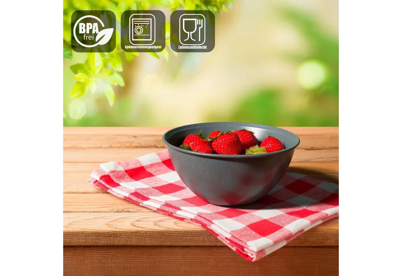 BigDean Müslischale Set 6-tlg. Schwarz BPA-frei 700ml