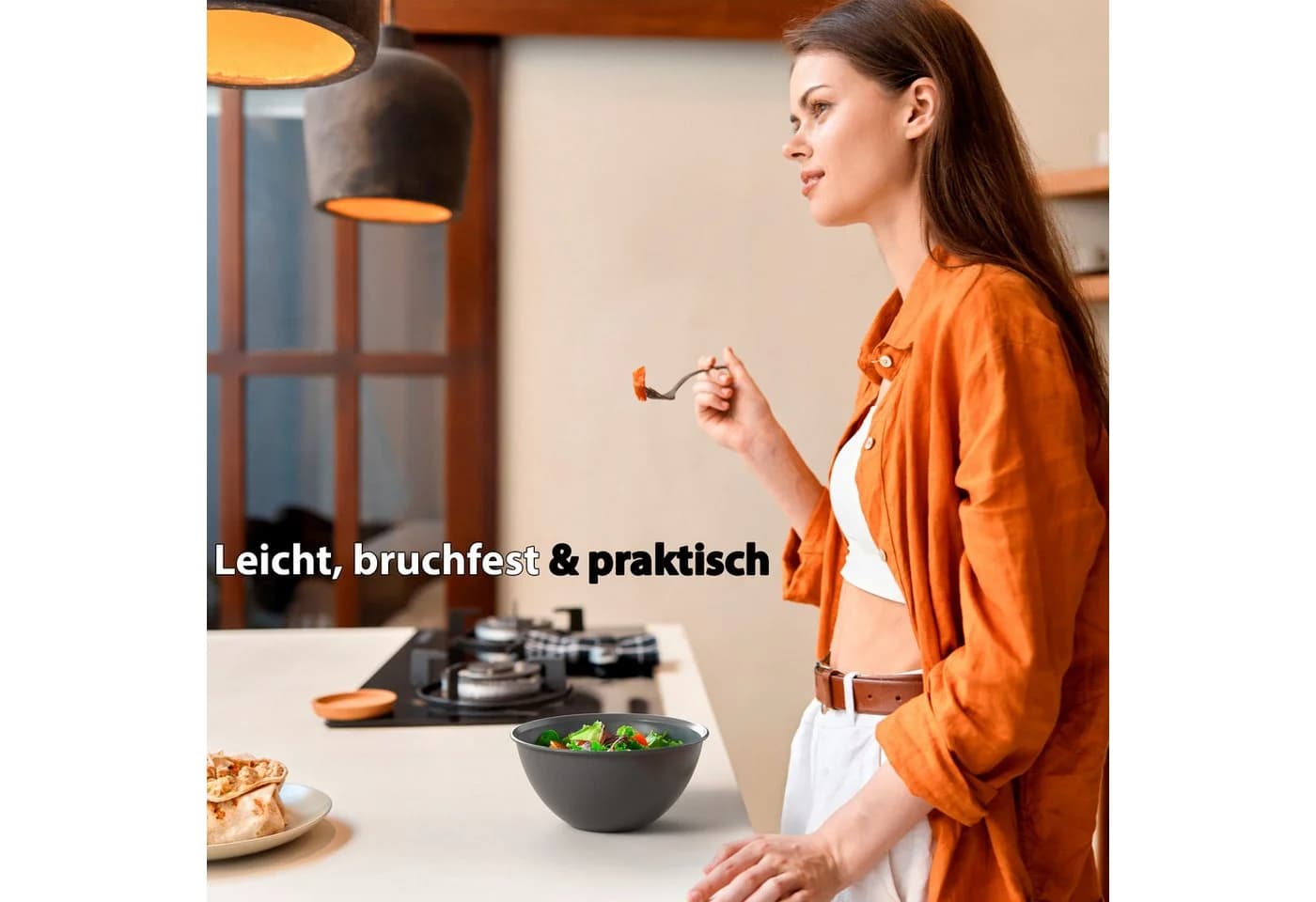 BigDean Müslischale Set 6-tlg. Schwarz BPA-frei 700ml - Bild 5