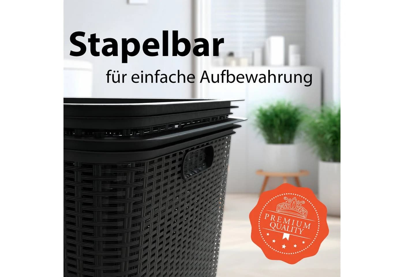 BigDean Wäschekorb 2 Stück Rattan Design - Bild 5