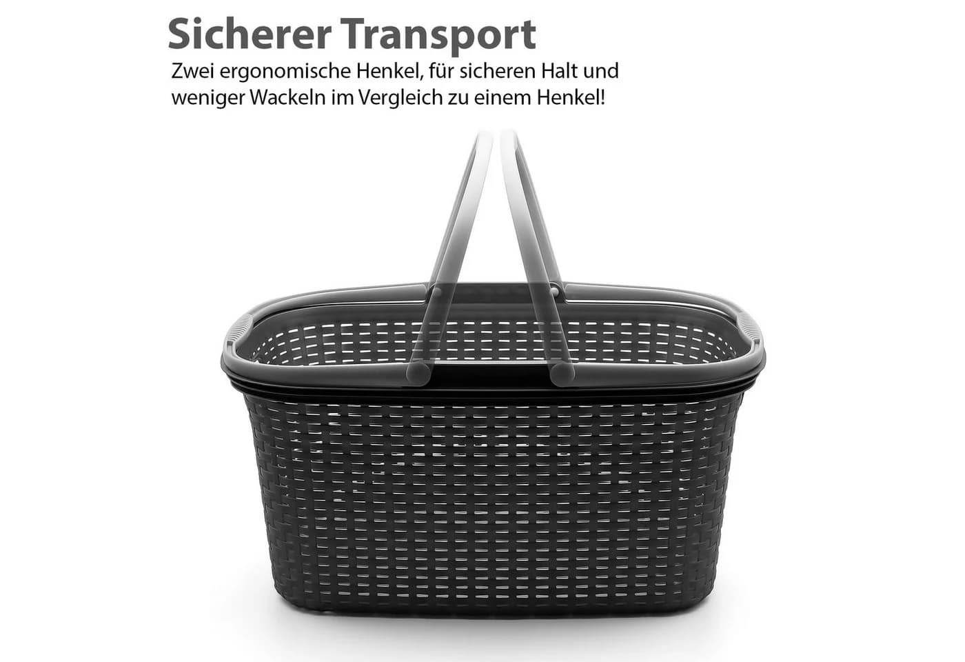 BigDean Wäschekorb 35L Rattan Design - Bild 4