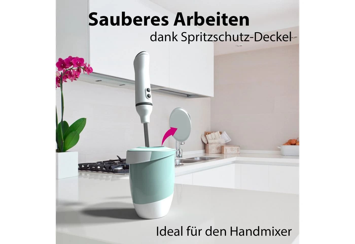 BigDean Rührschüssel 3er Set mit Spritzschutz Kunststoff