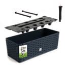 BigDean Blumenkasten 2X Blumenkasten mit Wasserspeicher Rattanoptik Anthrazit Bild 2