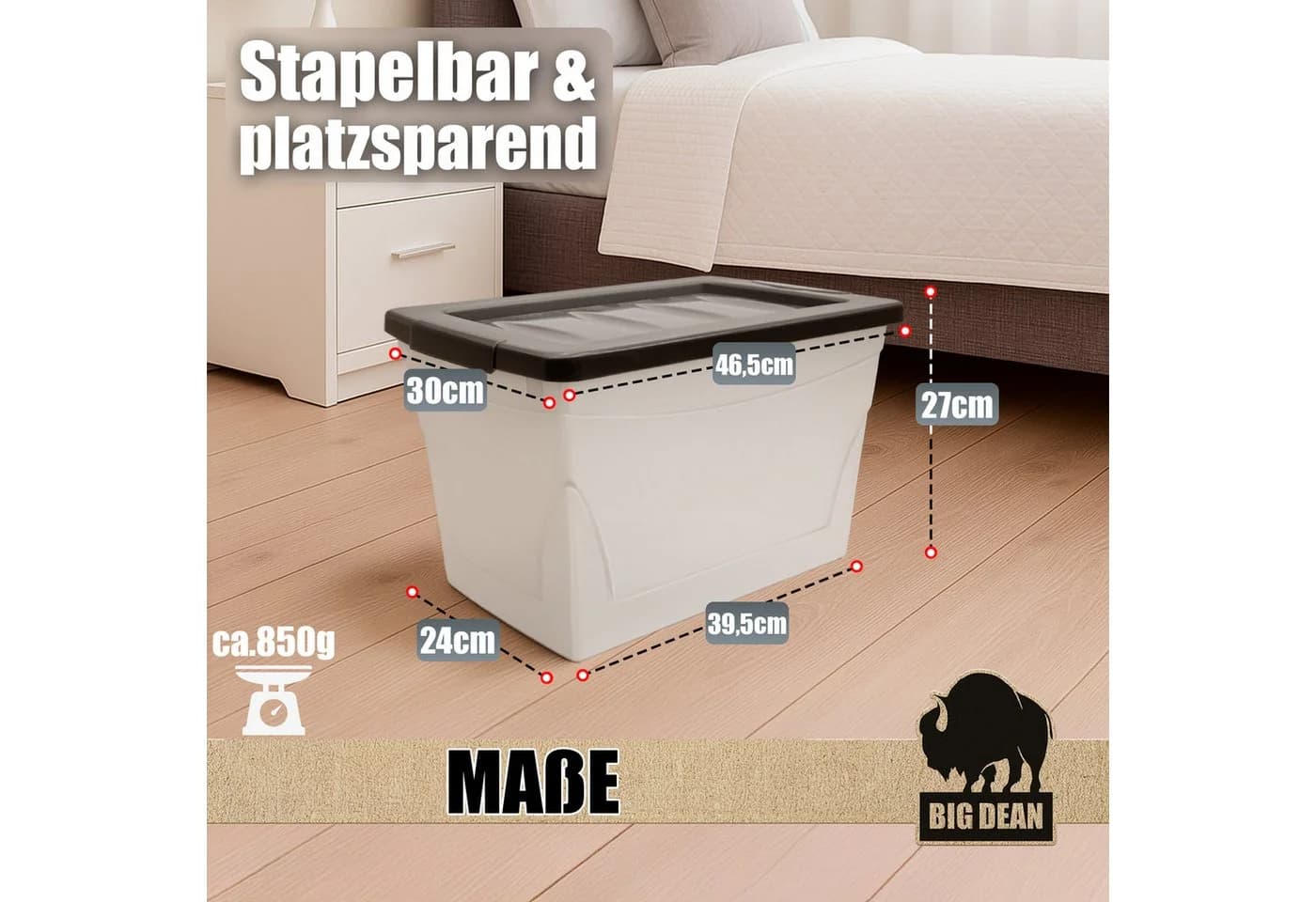 BigDean Aufbewahrungsbox 4x 30 L Budget Line - Bild 3