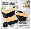 BigDean Aufbewahrungsbox 3er Set Metall Bambus Bild 4