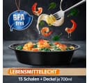 BigDean Meal Prep Boxen 700 ml – 15 Stück Runde Schalen mit Deckel – BPA frei Bild 5