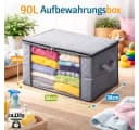 BigDean Aufbewahrungstaschen 6er Set Grau 90L mit Sichtfenster Bild 1