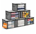 BigDean Aufbewahrungstaschen 6er Set Grau 90L mit Sichtfenster Bild 2