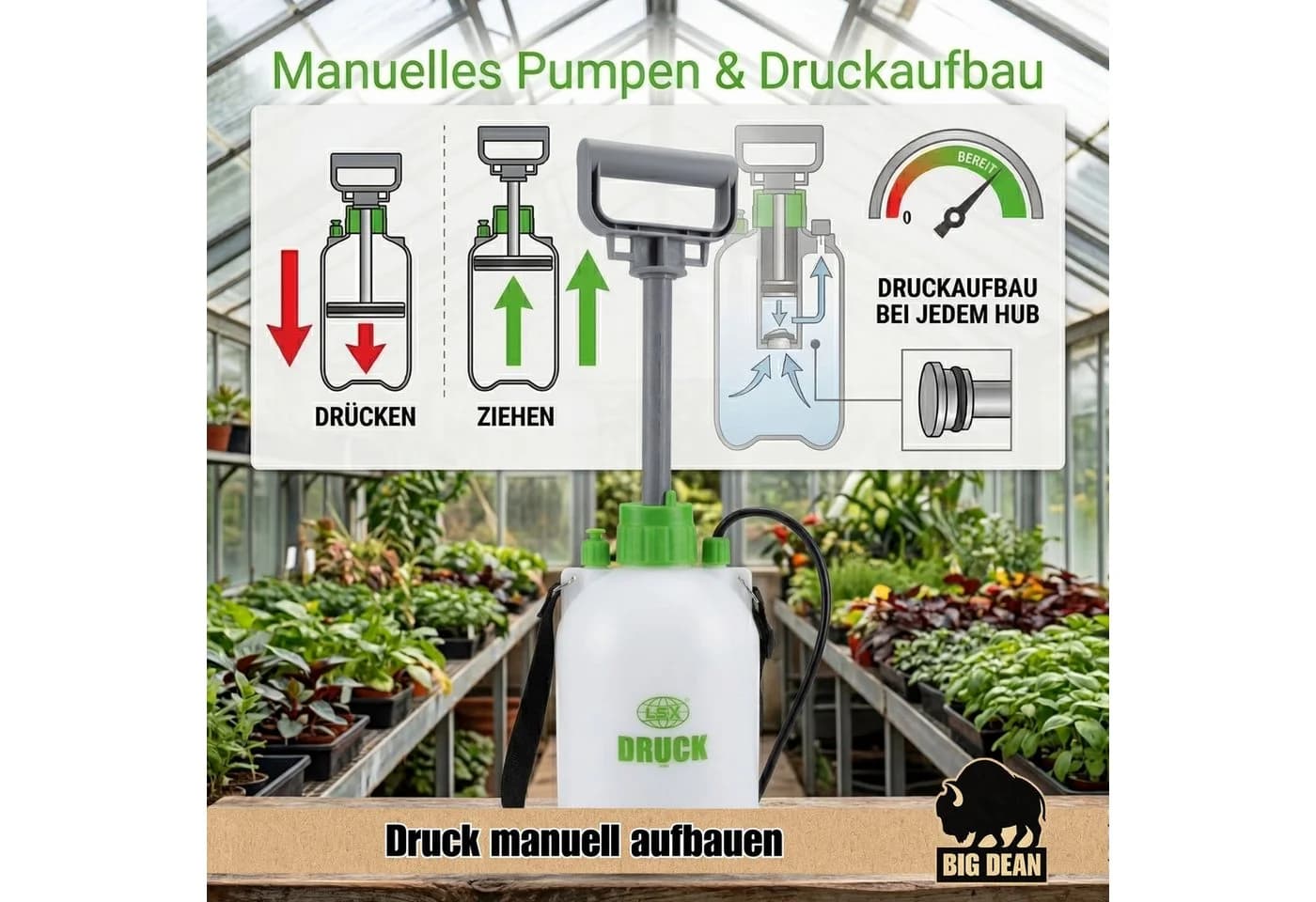 BigDean Drucksprühgerät 5 Liter mit Edelstahl-Düse - Bild 3