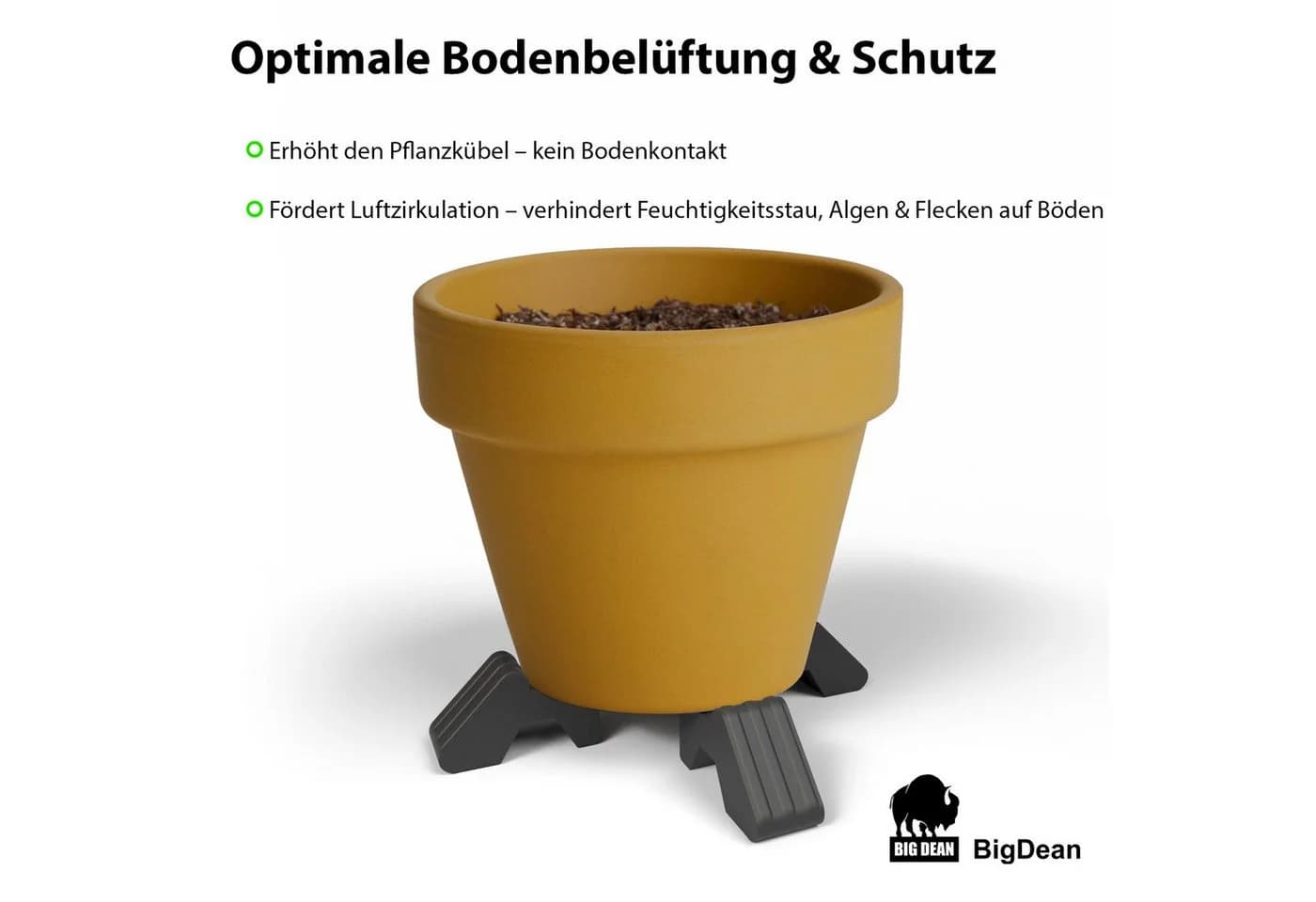 BigDean Standfuß 4x Füßchen für Blumentopf Anthrazit (24 St.) - Bild 5