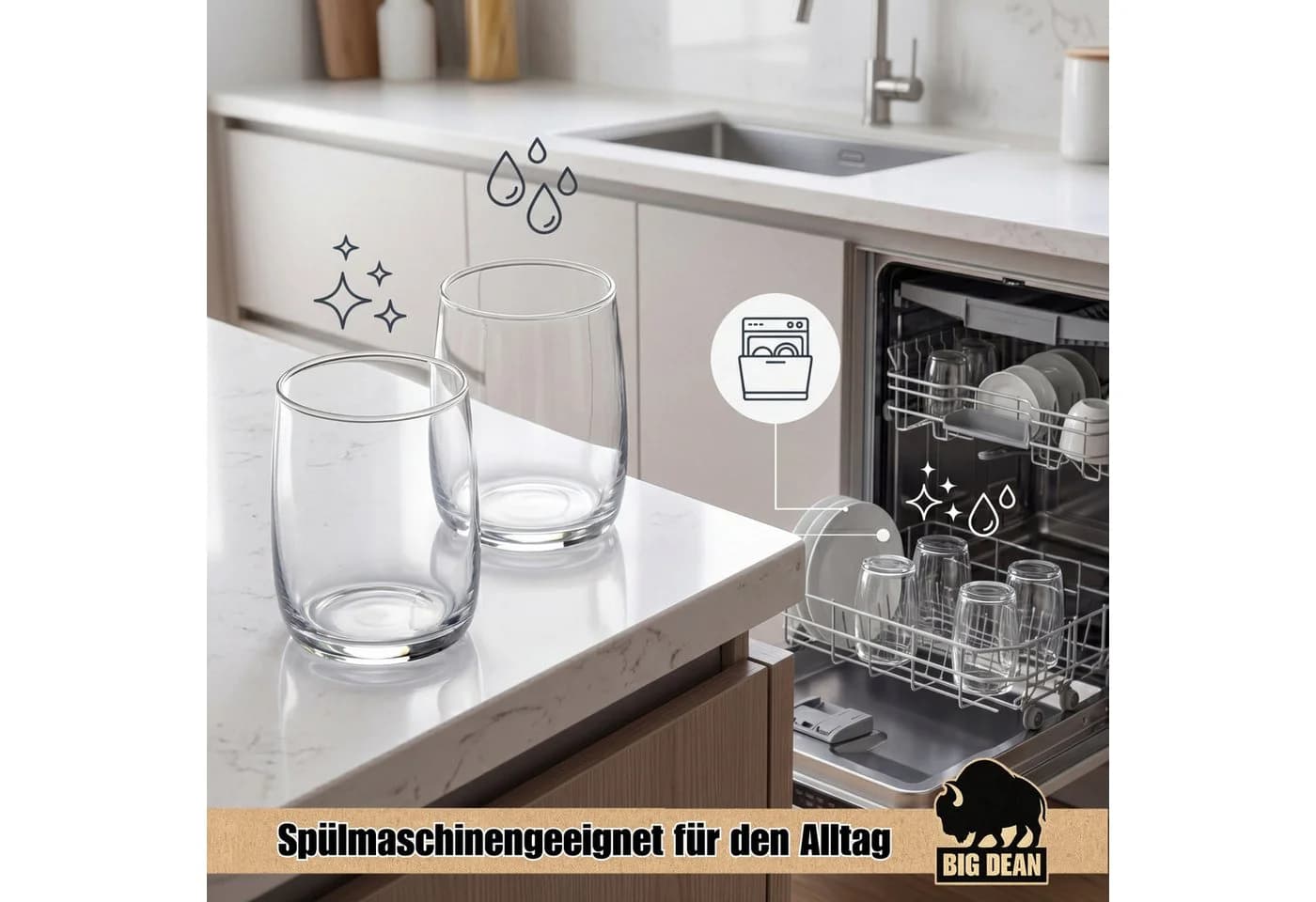 BigDean Glas-Set 6-tlg. 320 ml Trinkgläser Transparent - Bild 4