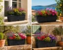 BigDean Blumenkasten 80cm Anthrazit mit Wasserspeicher Bild 1