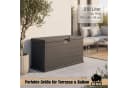 BigDean Auflagenbox 210L extra schmal Holzoptik mit Rollen Bild 1