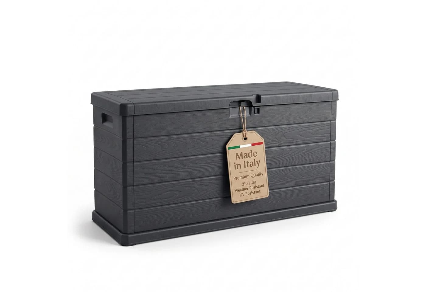 BigDean Auflagenbox 210L extra schmal Holzoptik mit Rollen - Bild 2