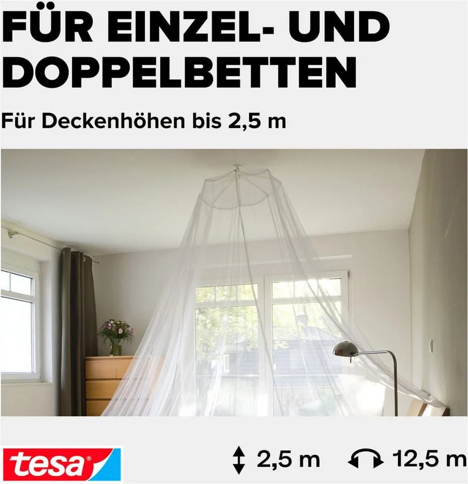 tesa Insect Stop Comfort Moskitonetz Weiß 12,50m x 2,50m - Bild 4