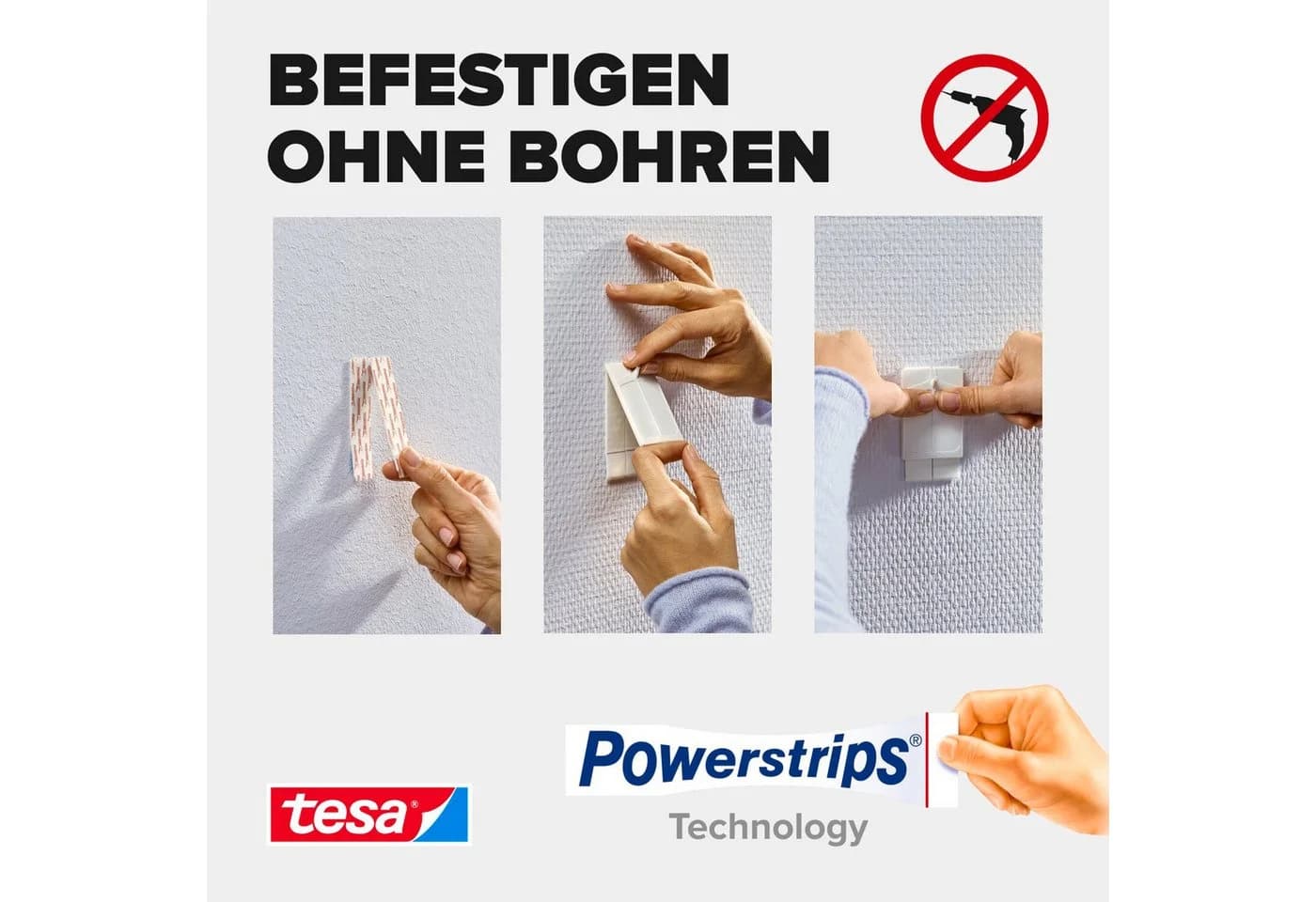 tesa Klebehaken Powerstrips Bilderhaken Weiß - Kleben statt Bohren - Bild 4