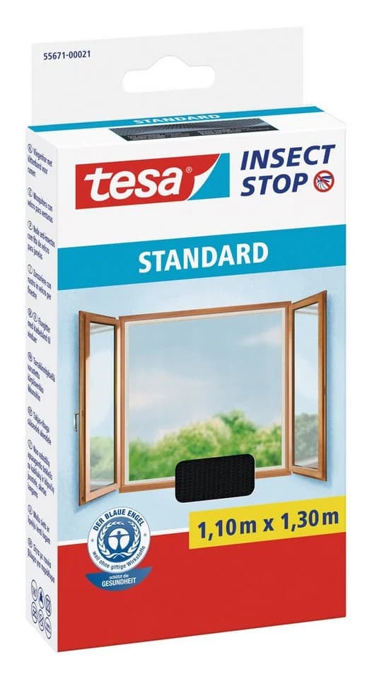 tesa Insect Stop Standard Fliegengitter Schwarz Selbstklebend - Bild 2